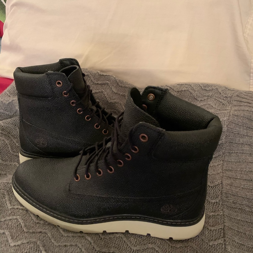 Women Leather Black Timberland boots